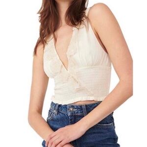 Light cream off-white lace croptop by Free People S/P